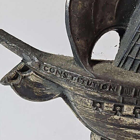 Old Ironsides Constitution 3 Mast Metal Bookends Set Of 2  1 Lb 8 Oz Each - Picture 13 of 16